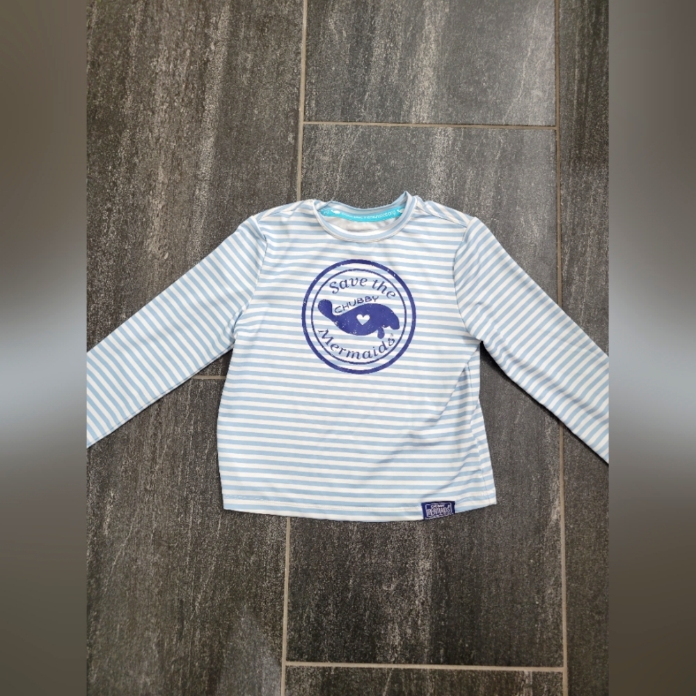 Toddler Chubby Mermaids Rash Guard Swim Shirt Size 4T